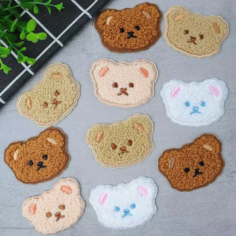 小熊刺绣贴自粘高粘度衣服书包补丁补洞自粘免缝贴布卡通书包贴纸