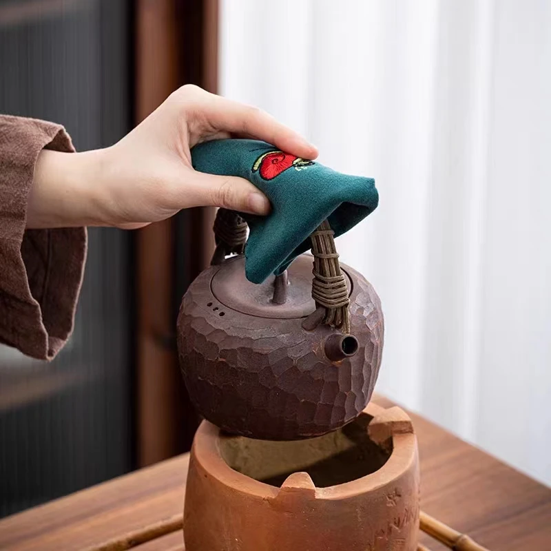 特价福利  针织双面绒布加厚茶巾  隔热强吸水 茶道配件 家用壶垫