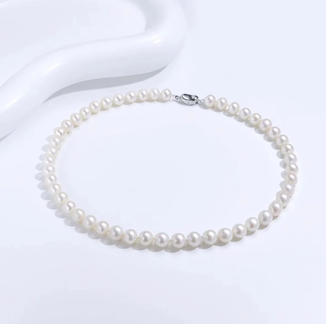 曼光【玲玲甄选M】白月光 极光大天女无核天然珍珠满珠链9-10MM