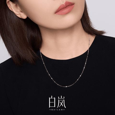 链子925银 白岚闪片链女基础简约百搭气质裸链个性素链LL0
