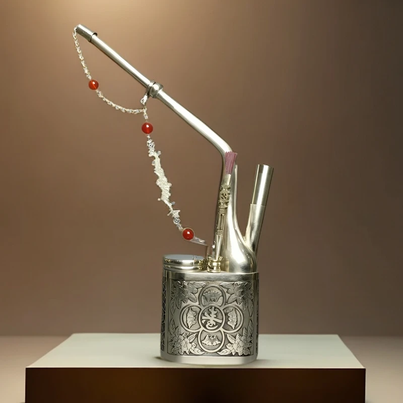 白铜纯手工苏工浮雕福捧寿家用玄关复古中式创意精美铜圆壶雕刻