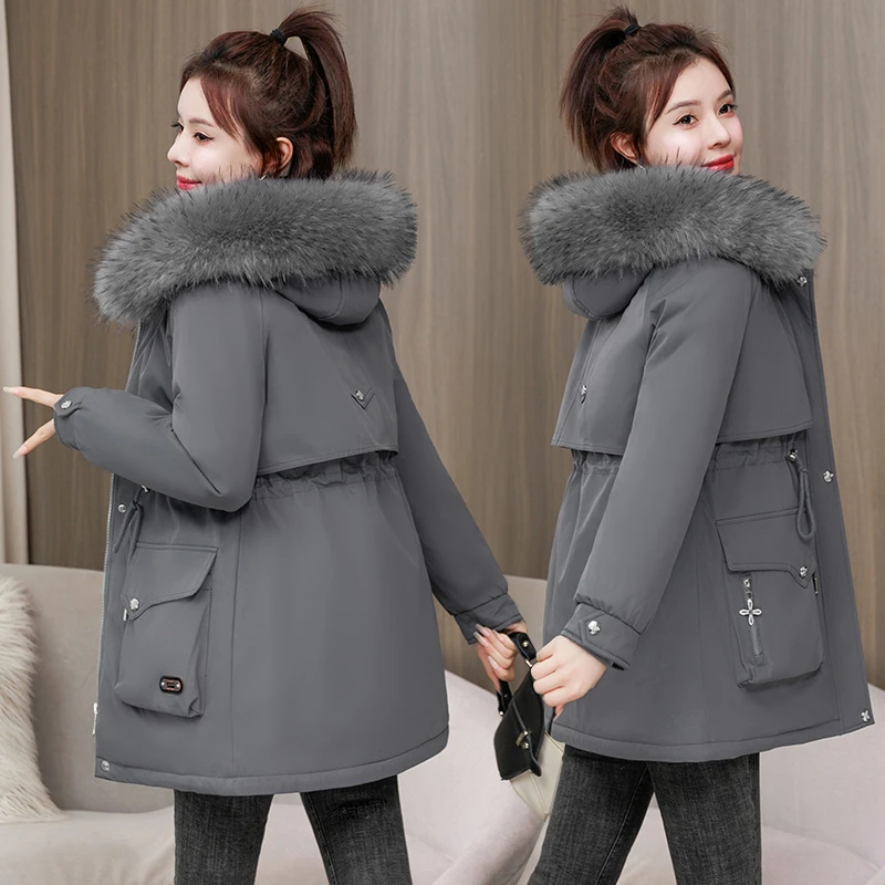 可拆卸派克棉服女中长款2025年新款爆款韩版宽松棉衣冬季外套棉袄