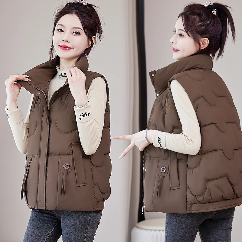 爆款棉马甲女款短款2025年新款韩版宽松立领坎肩背心外穿冬季外套