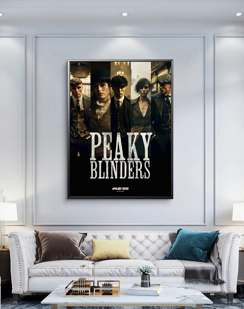 高端装饰画 电影 浴血黑帮谢尔比家族  40*60PVC  卧室 玄关挂画