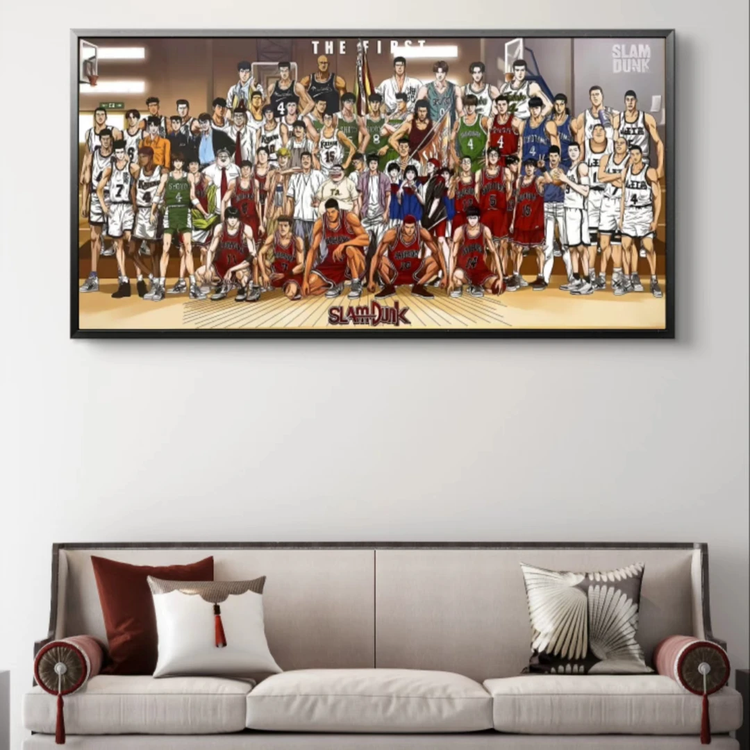RX 高端定制装饰画 PVC 尺寸40x80灌篮高手全家福电竞房 客厅挂画