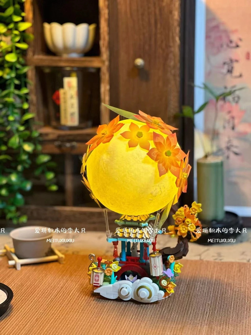 亭阁月影月涧茶语积木中秋节礼品积木仪式感节日礼物创意国风