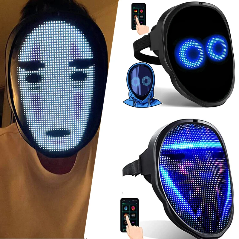 LED发光自定义蓝牙shiningmask赛博朋克电子cos面罩DIY漫展好物