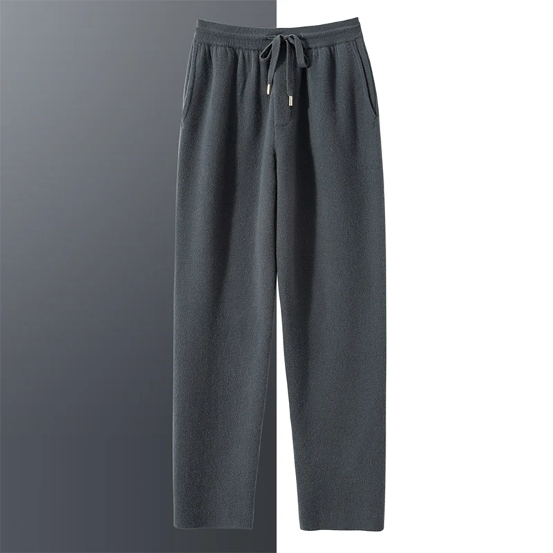 【上新特惠】男士650克山羊绒新款休闲冬季加厚保暖高腰打底羊绒裤