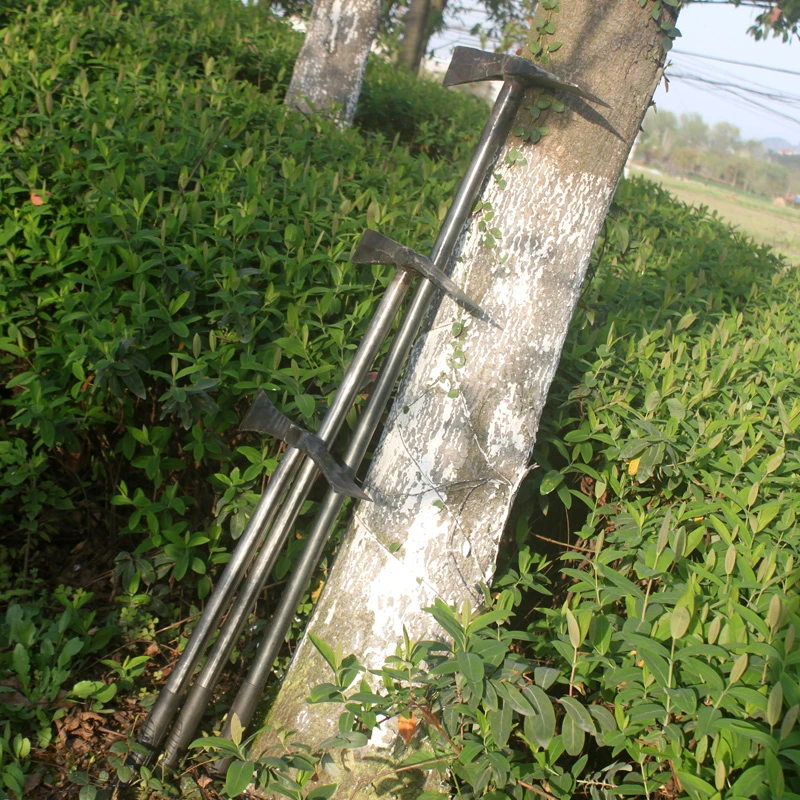 锻打纯钢户外镐两头斧挖树根草药开 登山镐十字铁柄两用镐锄挖笋