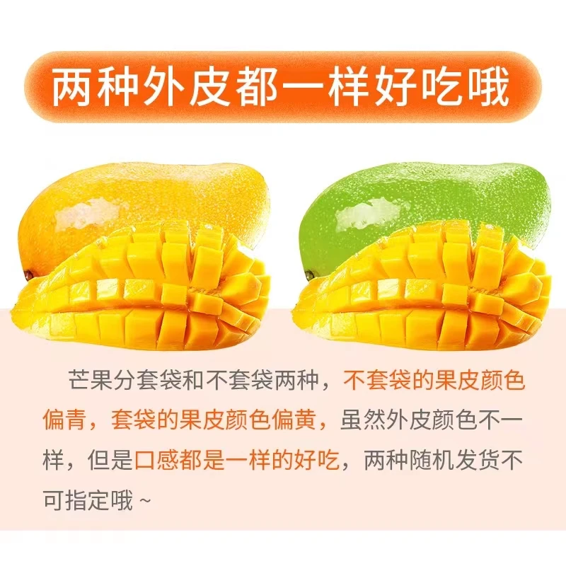 【放软食用】L正宗海南金煌芒5/8斤装大青芒果青皮香甜饱满多汁