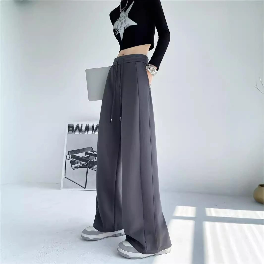 二菲服饰阔腿裤穿了不想脱弯刀裤空气棉垂感慵懒休闲裤拖地长裤