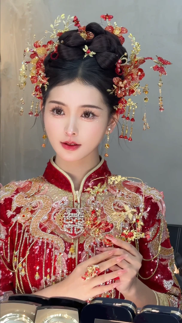 禧设【繁花】新中式新娘头饰大气发簪结婚发饰简约大气饰品23