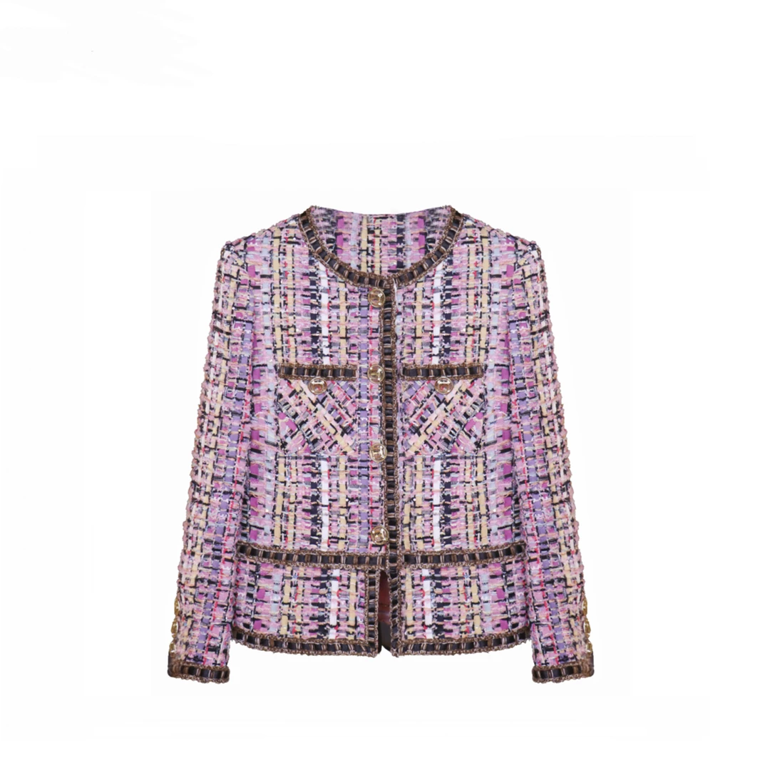 【玫瑰花园】粗花呢小香风羊毛混纺上衣女外套123