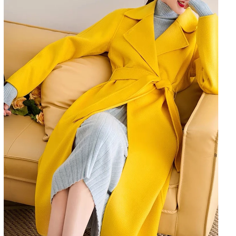 高端羊绒大衣显瘦气质时尚双面宽松宽松中长款加厚韩版过膝