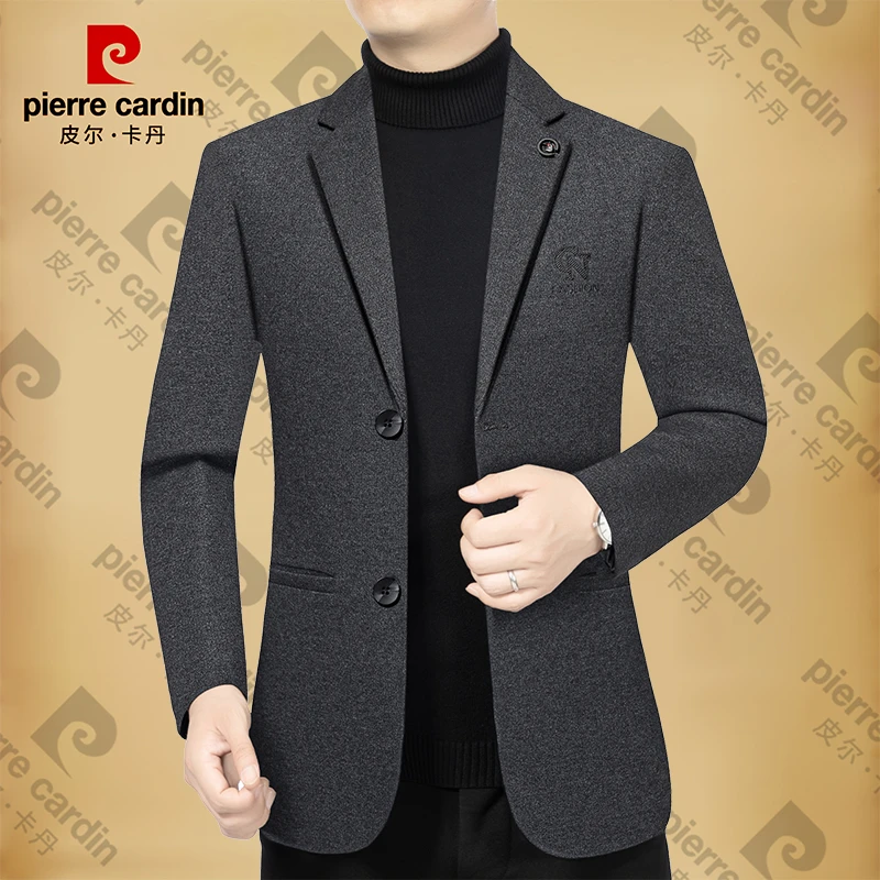 皮尔卡丹男士新款商务休闲春秋季高档西服男装外套西装领中年韩版