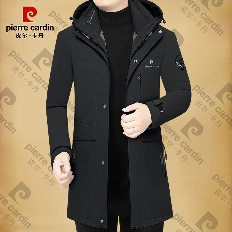 皮尔卡丹男士新款定制款冬季可脱卸内胆棉袄保暖男装外套商务防寒
