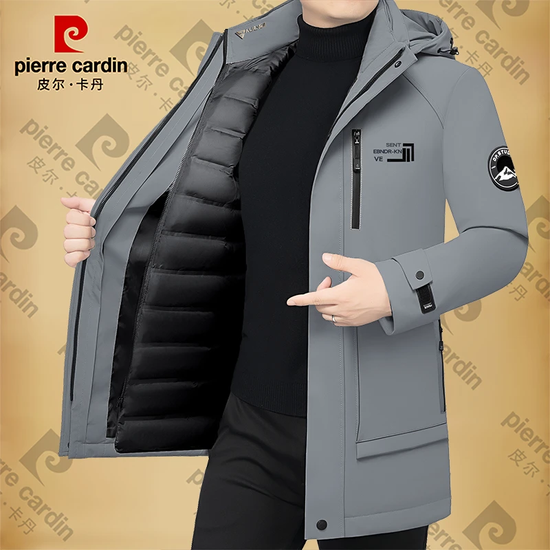 皮尔卡丹男士新款高档商务休闲可脱卸内胆棉袄保暖男装外套潮冬季