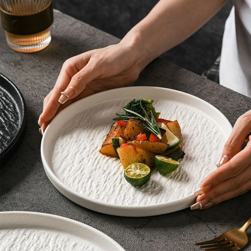 陶瓷牛排盘西餐盘早餐盘北欧风平盘网红餐具8寸10寸牛排餐盘盘子