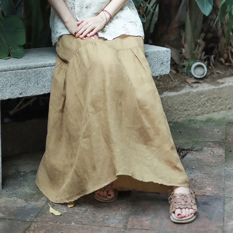 夏季国风舒适日常文艺半身裙