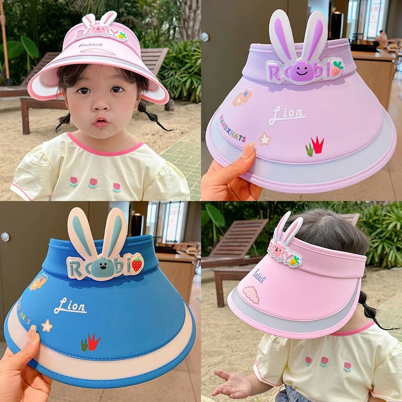 儿童防晒帽子夏季新款宝宝遮阳帽小女孩防紫外线大帽檐女童空顶帽