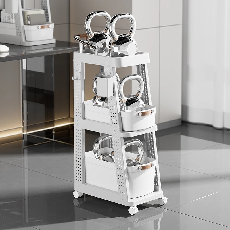 可移动多层书包置物架办公室落地书本收纳架客厅零食儿童玩具小推