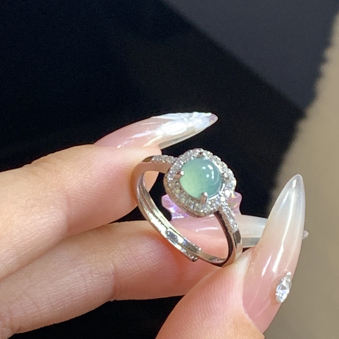 天然A货翡翠小方糖戒指（特价）