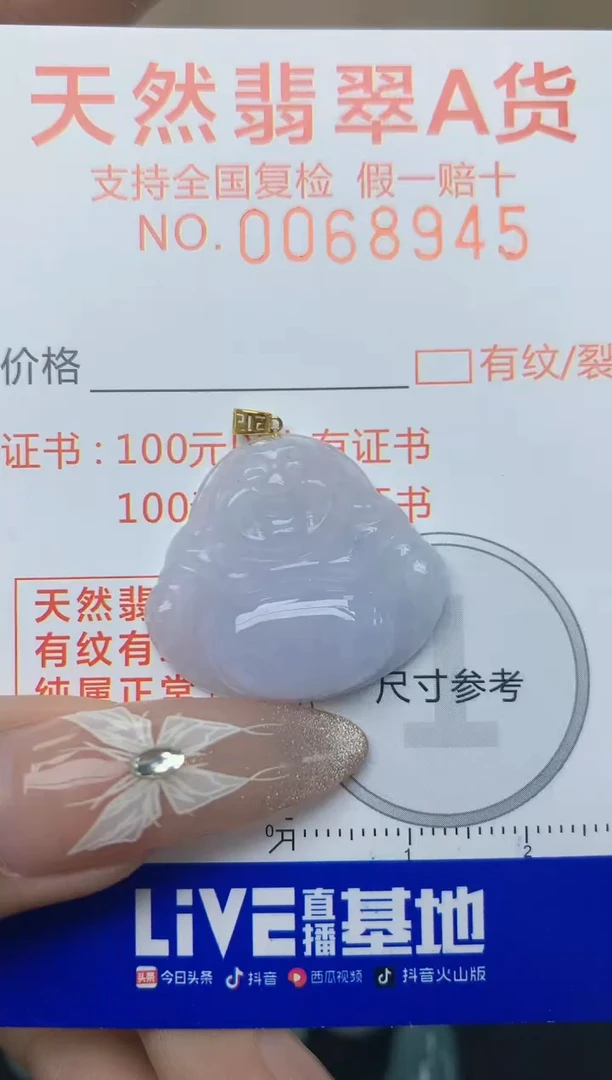 【闪购商品】翡翠颈饰18K金镶嵌天然A货翡翠     520