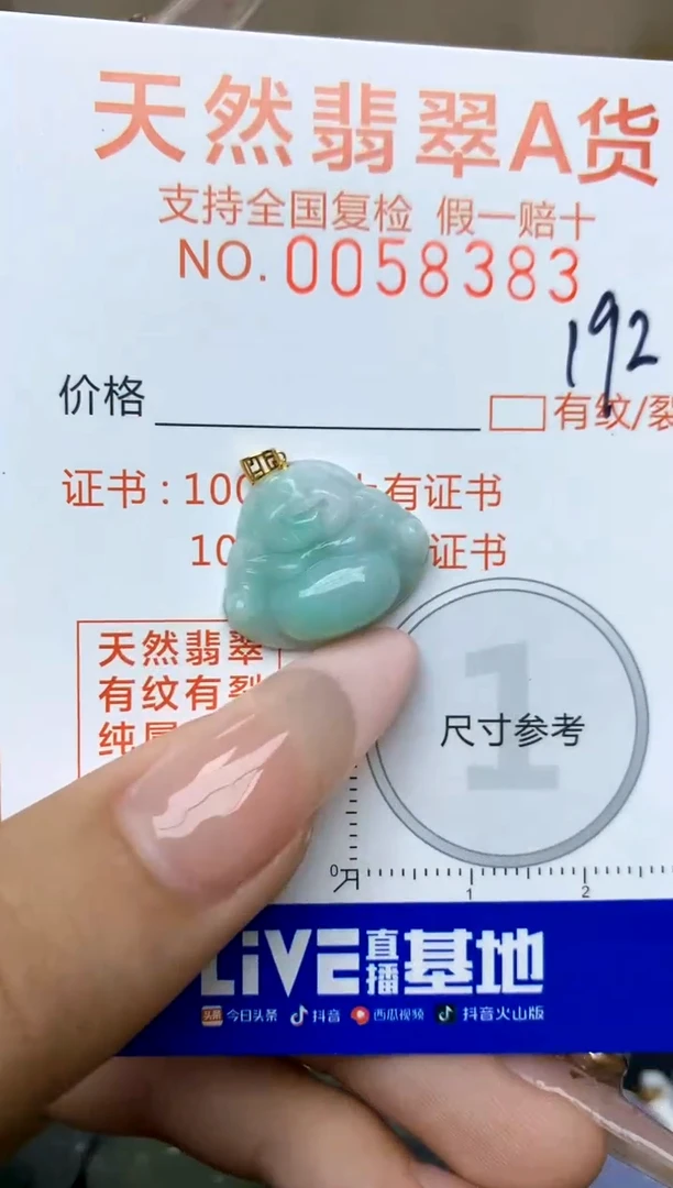 【闪购商品】翡翠颈饰18K金镶嵌天然A货翡翠   192