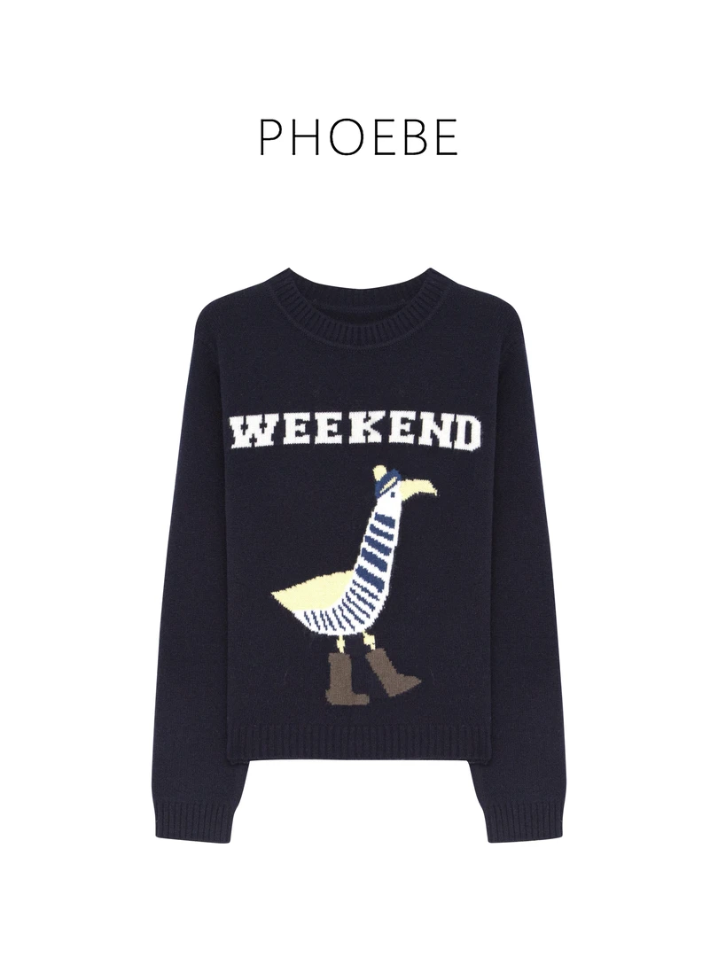 惊喜【MAX鸭鸭】PHOEBE叶姐 秋冬新款设计感毛衣H4011010065C