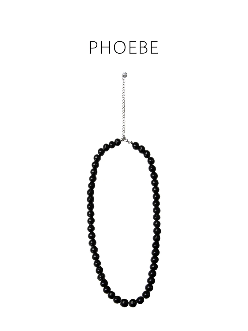 合金仿珍珠项链 【黑珠珠项链】PHOEBE 时尚简约百搭项链H40907016F