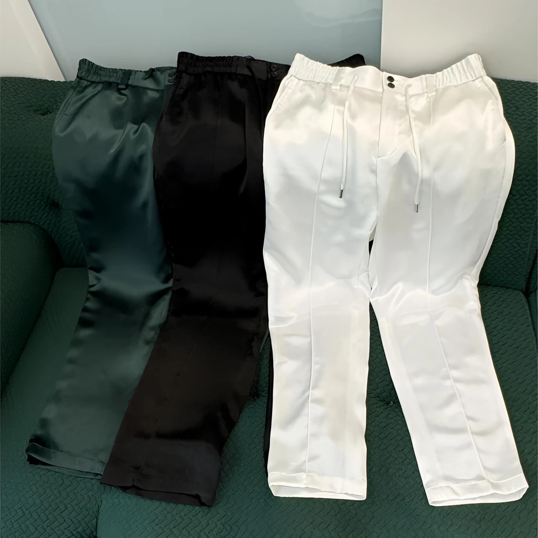 夏季醋酸手工私服裤子男士气质修身透气质感舒适西裤高定商务轻奢