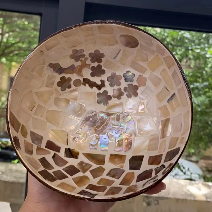 BK-椰子手工镶嵌贝壳收纳碗（小象）