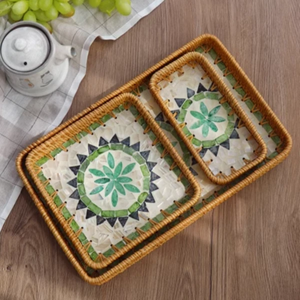 LH越南真藤韩系波西米亚贝壳托盘三件套日式