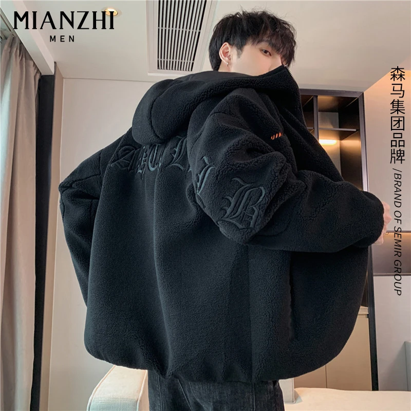 棉致保暖加厚羊羔绒连帽棉衣男士2025新款冬季男友感棉服休闲情侣