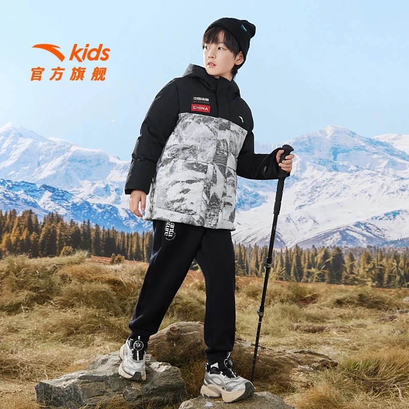 安踏儿童中国冰雪系列厚款羽绒服冬季保暖防寒青少年A72446901