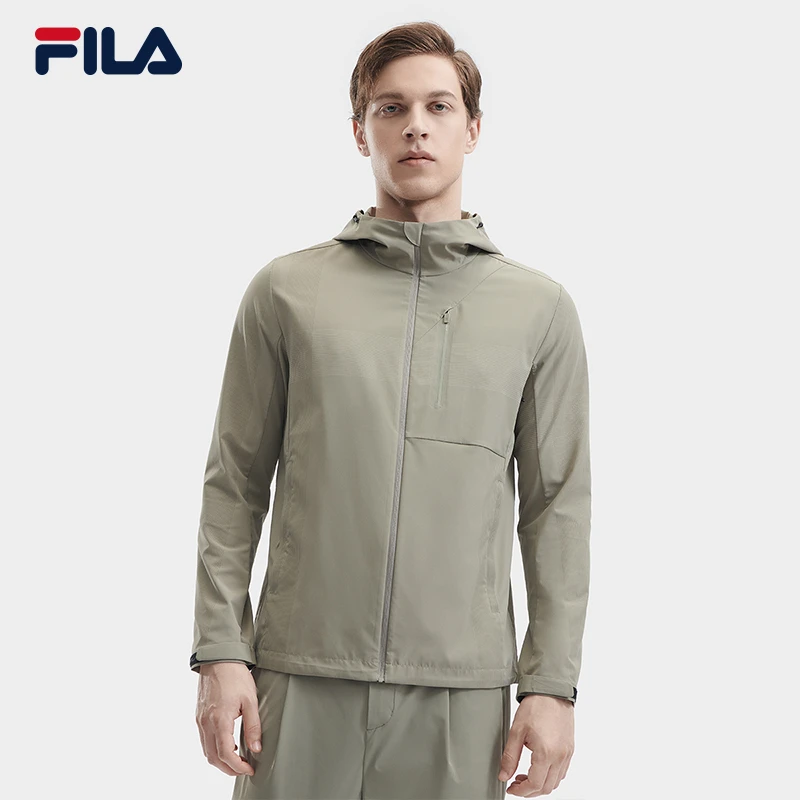 【双11返场季】FILA/斐乐男装早秋款连帽防风运动户外透气梭织外套