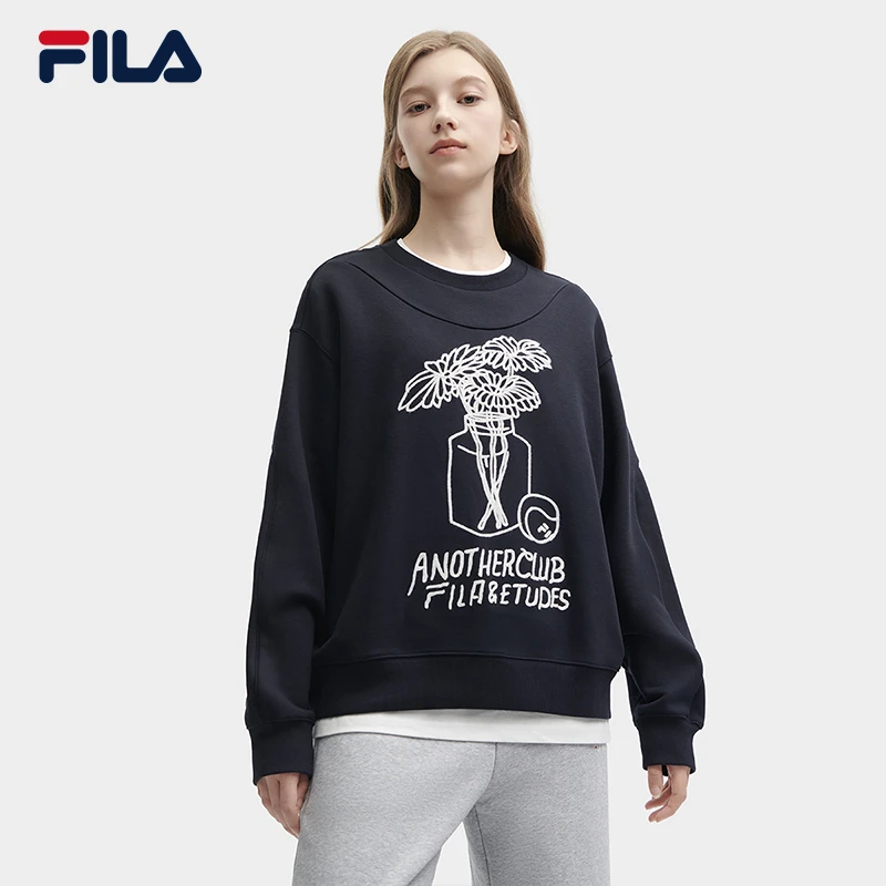 Fila/斐乐女装【时尚保暖宽松圆领卫衣】秋冬新款套头衫 F11W346202
