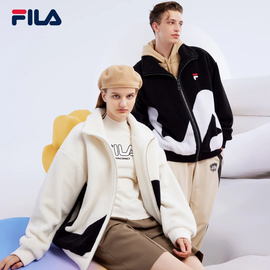 Fila/斐乐情侣仿羊羔绒外套新款时尚加厚大LOGO上衣   F51U248926