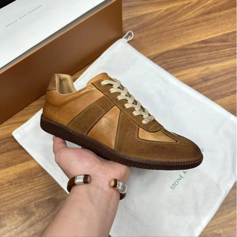 黄棕擦色SS新款马皮手工擦色致敬经典款德训鞋（运动鞋码）