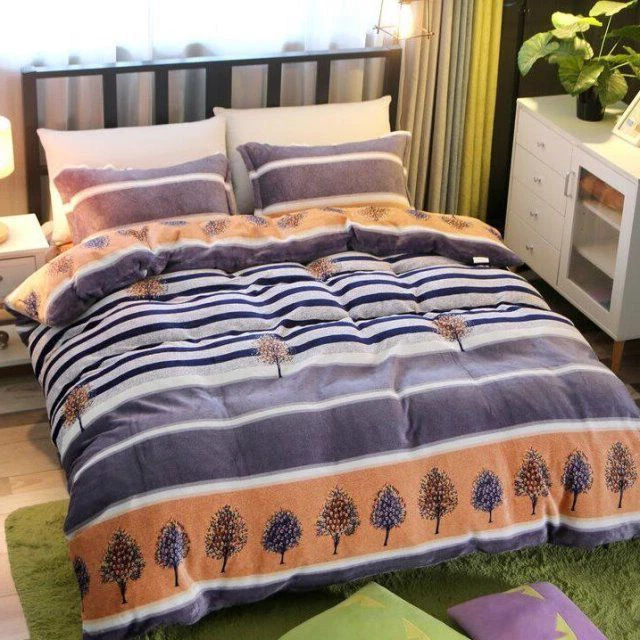 法兰绒被套单件珊瑚绒毛绒单个冬季加绒加厚保暖单双人双面绒被罩