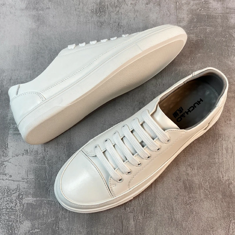 小白鞋真皮男鞋2023新款春季百搭男士休闲板鞋男款鞋子皮鞋四季款