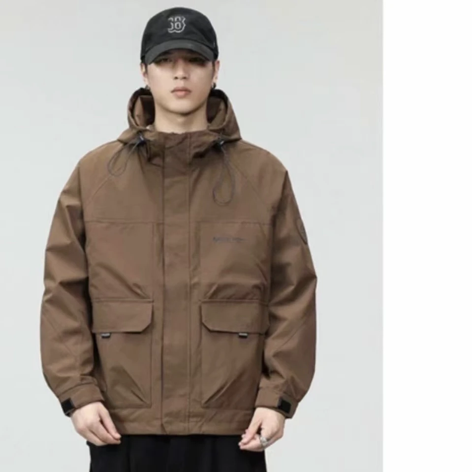 61019欢公子春秋新款夹克男士户外工装时尚连帽休闲男外套