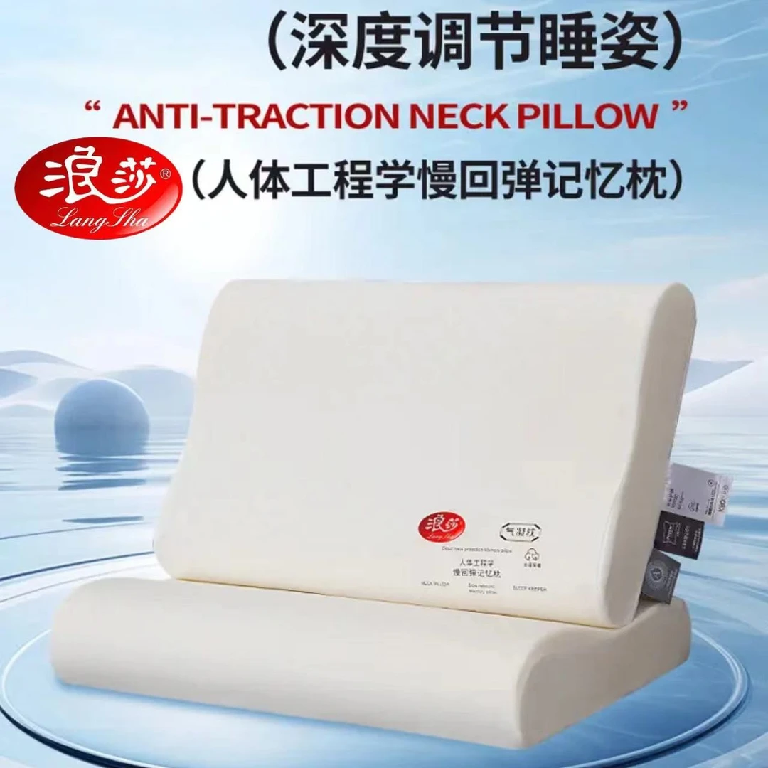 LANSWE/浪莎【拍1发2】人体工学家用学生熟睡枕气凝枕单人慢回弹
