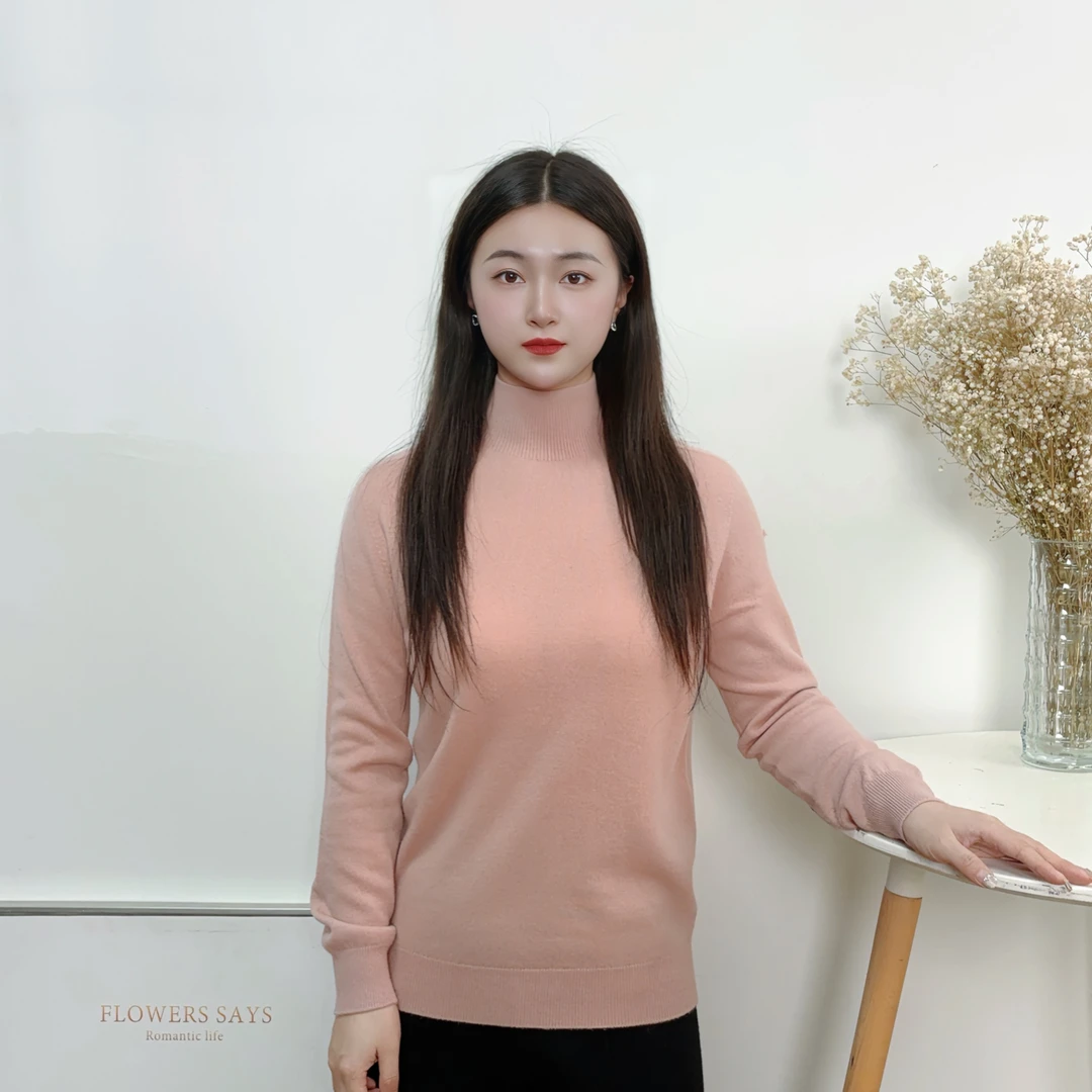 lizhu/麗竹针织衫06271保暖圆领百搭秋冬 长袖时尚纯色长袖针织衫