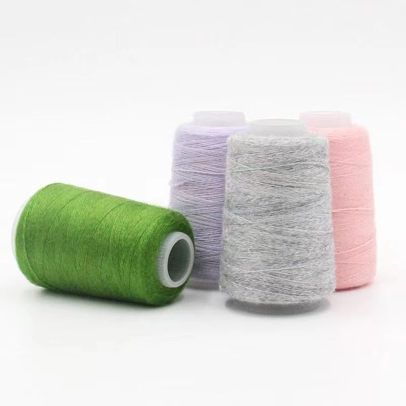 弹力貂绒长毛水貂弹力轴纯山羊绒毛线手编貂绒6+6羊绒配线伴侣线