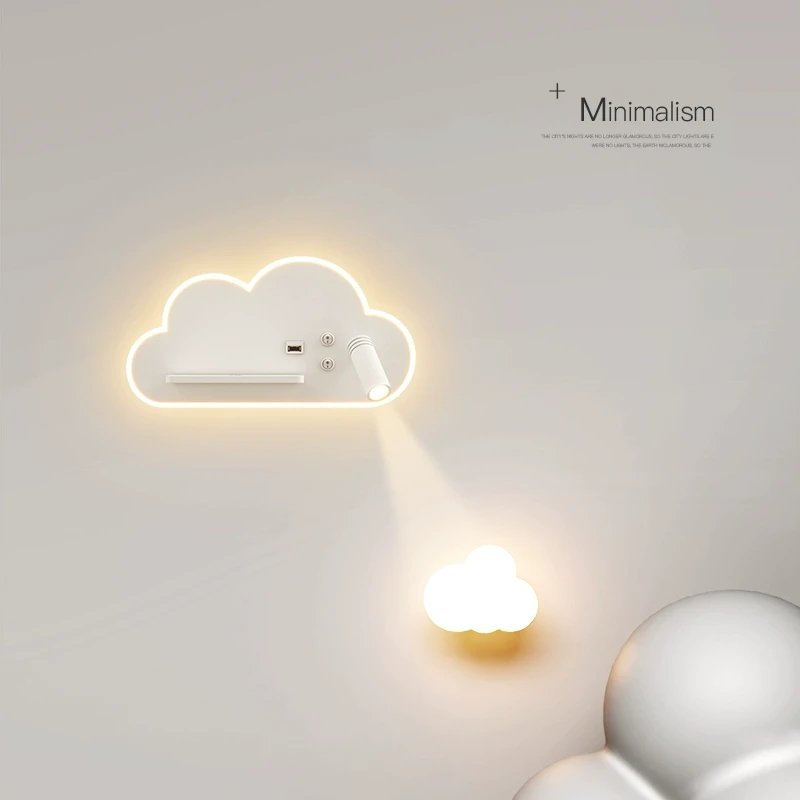 创意led壁灯简约现代卧室床头灯极简客厅背景墙灯多功能置物灯具