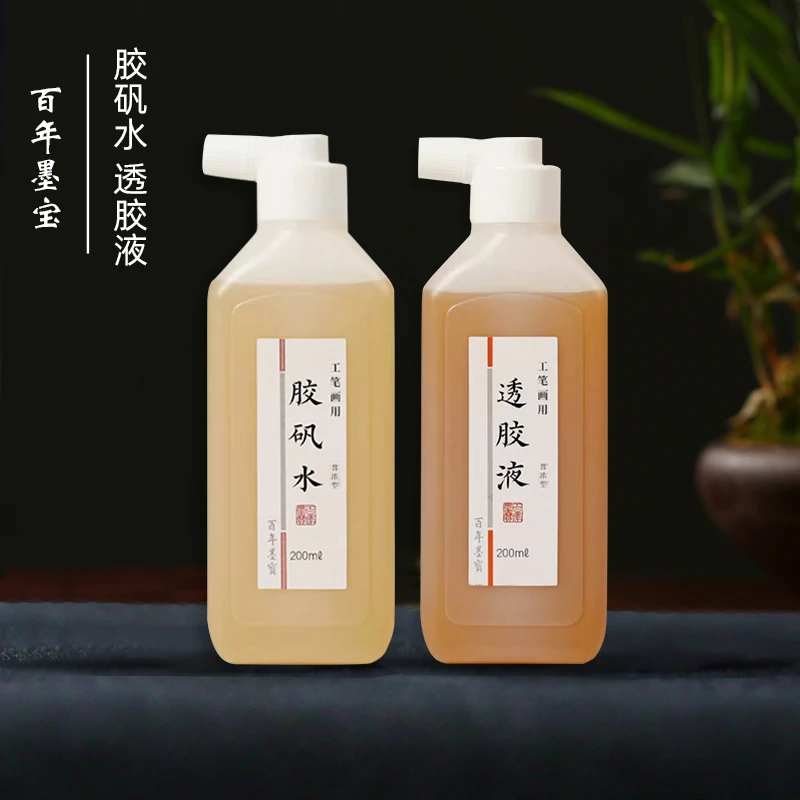 国画用胶水胶矾水国画粉末颜料调胶工笔刷矾水制作熟宣百年墨宝