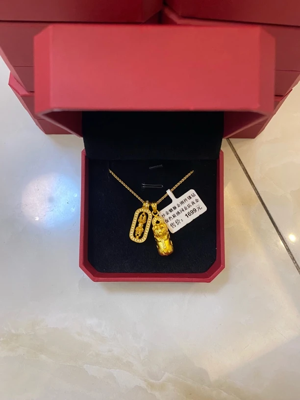 黄铜吊坠 韦雪同款镶嵌纱金金刚杵实心貔貅项链镶钻吊坠小众设计