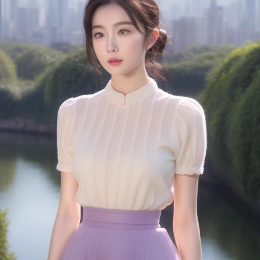 千语栀【紫铃兰】玲珑精致紫色韵味气质温婉大方盐系穿搭轻熟两件套