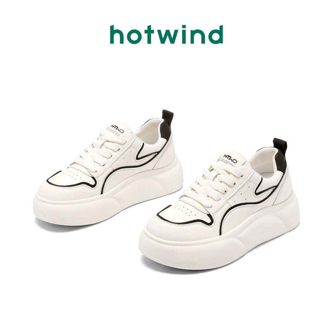 Hotwind/热风面包休闲鞋秋季新款圆头百搭小众板鞋